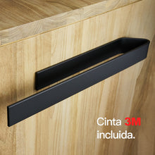 Carica l&#39;immagine nel visualizzatore di Gallery, Design Amburgo Porta asciugamano adesivo | Cucina e Bagno | Portasalviette | Portasciugamani da Muro (Nero satinato, 40)