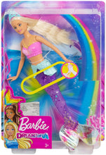 Carica l&#39;immagine nel visualizzatore di Gallery, Barbie Dreamtopia Bambola Sirena, Bionda con Coda Che Si Muove e Luci, Giocattolo per Bambini 3 + Anni, Multicolore, GFL82