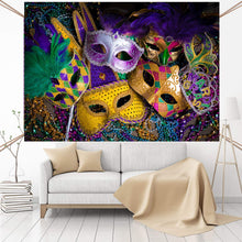 Carica l&#39;immagine nel visualizzatore di Gallery, Viola Oro Verde Perline Festa in Maschera Fotografia Sfondo Vinile 7x5ft per... - Ilgrandebazar