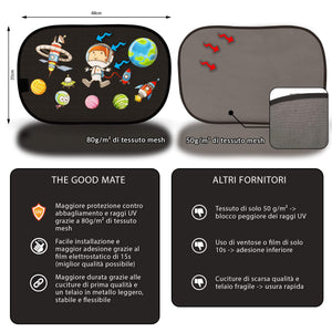 The Good Mate 2x Tendine parasole auto bambini Premium 48x31cm, Statiche... - Ilgrandebazar
