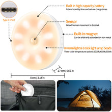 Carica l'immagine nel visualizzatore di Gallery, daphomeu 6 Pezzi 8 LED Luce Notturna LED Ricaricabile USB, Luce a induzione Interna, Luce Notturna Sensore Movimento, per Armadietto, Scale, Cucina, Corridoi, Camera