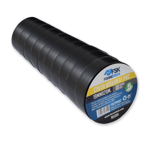 ferrestock fsktpv002 nastro isolante, Nero, 19 mm x 20 m, 19 mm x 20 m, Nero - Ilgrandebazar