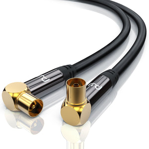PW - 1,5m 135dB Cavo Antenna cavo per antenna TV / HDTV, nero oro