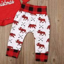 Carica l'immagine nel visualizzatore di Gallery, Carolilly 3 Pezzi Completini Neonato Natale Unisex Pagliaccetto Neonato Invernale +Pantaloni+Cappello