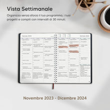 Carica l&#39;immagine nel visualizzatore di Gallery, Diario 2024 di Smart Panda – Agenda 2024 Settimanale - Design Semplice per Stimolare la Produttività – Copertina Morbida, Intervalli di 30 Minuti – Calendario Annuale con Note – A5, in Italiano