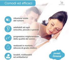 Carica l&#39;immagine nel visualizzatore di Gallery, (6 paia) Tappi Orecchie Per Dormire di 4a Generazione, Antirumore Forte, Piscina, Bambini, Insonorizzanti, Silicone, Adattabili, Universali, Sonno Leggero, Bloccano il Russare