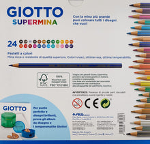 Carica l'immagine nel visualizzatore di Gallery, Giotto- Fila Astuccio 24 Supermina Diametro Mina 3,8Mm Pastelli A Matita Gioco 118, Multicolore, 8000825235818