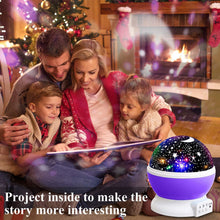 Carica l'immagine nel visualizzatore di Gallery, KKTICK Stelle Lampada, Proiettore Stelle Luce Notturna per Bambini con 4 Colori Lampadine LED 3 Offrire 8 Combinazioni Diverse Cosmos Stella Lampada Ruotabile Proiettore Luci per Regali-Viola