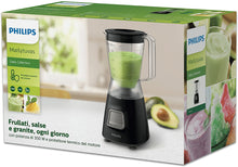 Carica l&#39;immagine nel visualizzatore di Gallery, Philips Blender HR2052/90 90, 450 W, 1.25 Litri, Plastica, Nero