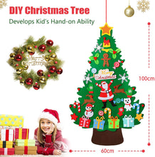 Carica l&#39;immagine nel visualizzatore di Gallery, WOTEK Albero Natale Feltro DIY Alberi Natale Artificiali Addobbi Educativo Giocattolo Regalo Bambini per Decorazioni Murali Natalizie da Parete, Porte, Ufficio, Aula - 40 Ornamenti (100cm*60cm)