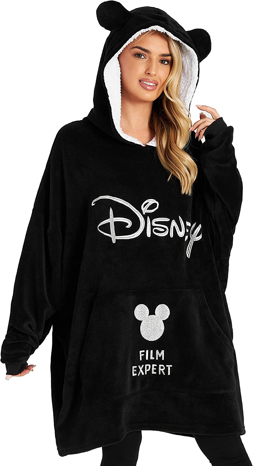 Disney Felpa Donna con Cappuccio, Oversize Blanket Hoodie Calda di
