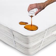 Carica l&#39;immagine nel visualizzatore di Gallery, Coprimaterasso Matrimoniale Impermeabile 160x200 cm Lenzuolo in Cotone Cerata per Letto Protezione Salva Materasso Traversa Traspirante Antiacaro Anallergico Lavabile in Lavatrice con 4 Elastici
