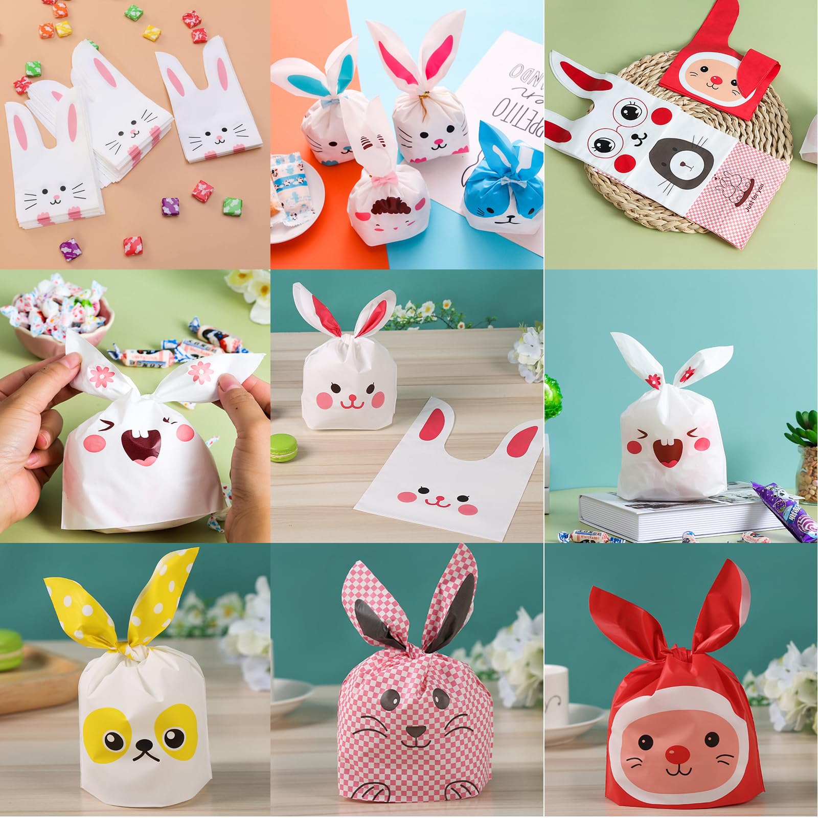 50 Sacchetti Regalo Coniglietto - Per Caramelle, Bomboniere Compleanno Bambini, Design Colorato - Foto 3