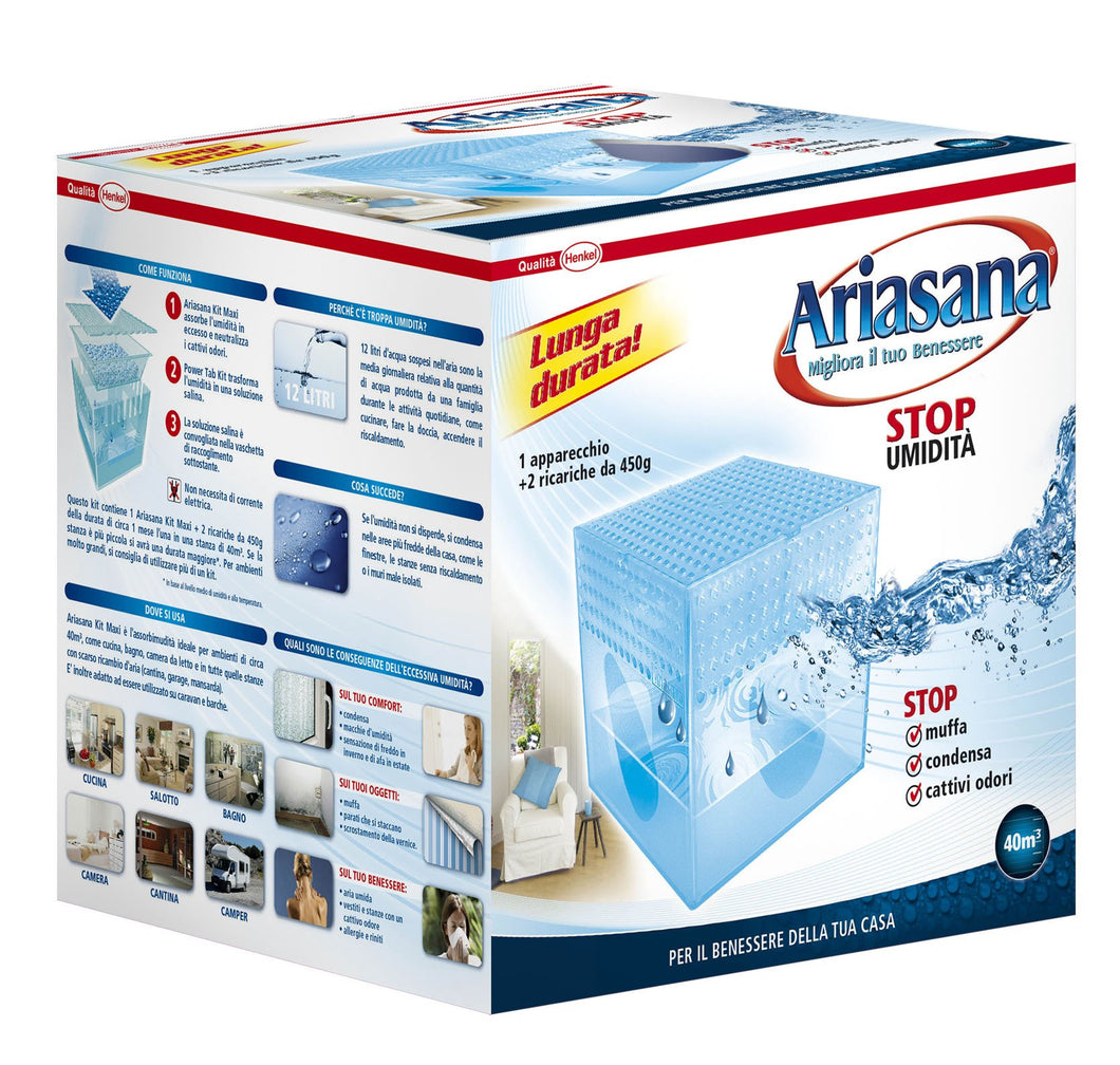 Ariasana 673932 Kit Maxi Classic Assorbiumidità, 2 x 450 g