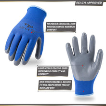 Carica l&#39;immagine nel visualizzatore di Gallery, Vgo,10 paia, Guanti, guanti da lavoro e giardinaggio in nitrile, 9/L, Blu