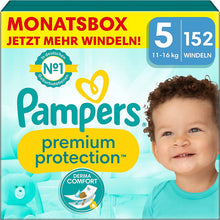 Carica l'immagine nel visualizzatore di Gallery, Pampers Premium Protection taglia 5, 152 Pannolini, Pampers 'Softest Comfort, consigliati da British Skin Foundation, 11-16 kg