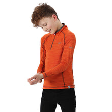 Carica l&#39;immagine nel visualizzatore di Gallery, Regatta &#39; Berley&#39; Half Zip Base Layer Top, T-Shirt/Polo/Vest Bambino, Rusty...