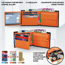Carica l&#39;immagine nel visualizzatore di Gallery, Portafoglio Uomo Slim Trifold Vera Pelle Blocco RFID, con Tasca... - Ilgrandebazar