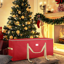 Carica l&#39;immagine nel visualizzatore di Gallery, Housolution Borsa Portaoggetti per Albero di Natale, Custodia per Alberi Smontati Fino a 8 Piedi, Sacca Borsa in Oxford 600D con Manici a Fibbia e Doppia Cerniera per Alberi Artificiali, Rosso + Oro