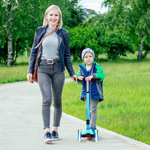 Carica l'immagine nel visualizzatore di Gallery, IMMEK Monopattino Pieghevole 3 Ruotes per Bambino e Bambina 3 a 14 Anni Bambini Giocattoli Regali Scooter Manubrio Altezza Regolabile con Tre Luce LED Ruotes Carico Massimo 50KG (Blu)