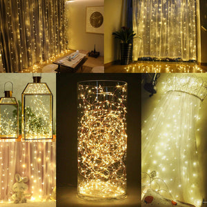 Tenda luminosa, Fenvella 3 * 3 metro 300 Led 8 modalità 3 M, Bianco Caldo - Ilgrandebazar