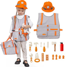 Carica l'immagine nel visualizzatore di Gallery, tumama Kit di attrezzi per bambini e bambini Giocattoli di costruzione Finta per bambini Martello Cacciavite Borsa per attrezzi fai da te Trapano Gioco di ruolo Ragazzi Ragazze Compleanno per 3 o più