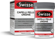 Carica l'immagine nel visualizzatore di Gallery, Swisse Integratore Capelli Pelle Unghie, Integratore Alimentare con Biotina, Zinco, Vitamina C, Ferro, Silicio ed estratto di Cardo mariano, 60 Compresse