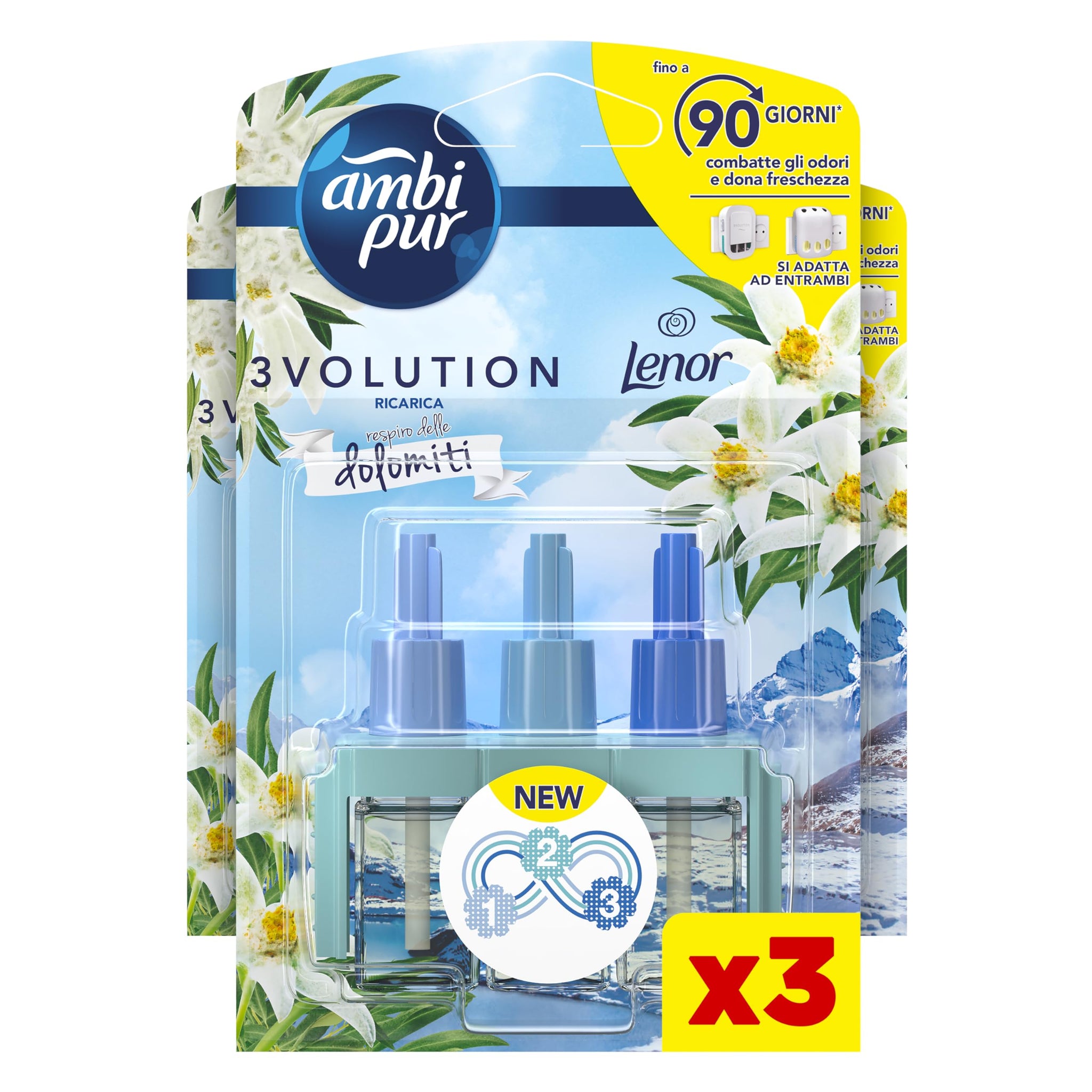 Ambipur 3volution Profumatore Ambiente - Lenor Risveglio Primaverile, Starter Kit 20ml, Fino A 90 Giorni - Foto 2