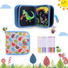 Carica l'immagine nel visualizzatore di Gallery, HellDoler Portatile da Disegno per Bambini, Doodle Disegno Giocattoli Libro di Pittura per Bambini con 12 Penne cancellabili Colorate, Lavagna a Doppia Faccia, Reuseful, 14 Pagine Libro da disegno