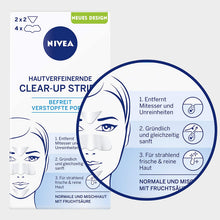 Carica l'immagine nel visualizzatore di Gallery, Nivea, Clear-Up Strips viso, per la rimozione di punti neri e impurità, 6 pz, 4 x naso e 2 x fronte [Tedesco]
