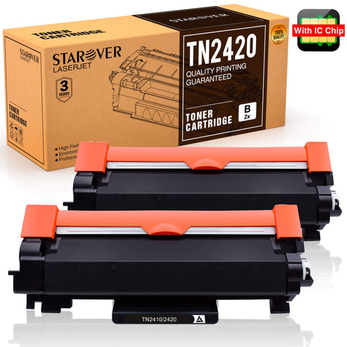 [Con Chip] STAROVER TN-2420 TN2420 Cartuccia Toner 2 Pacco (2 Nero)