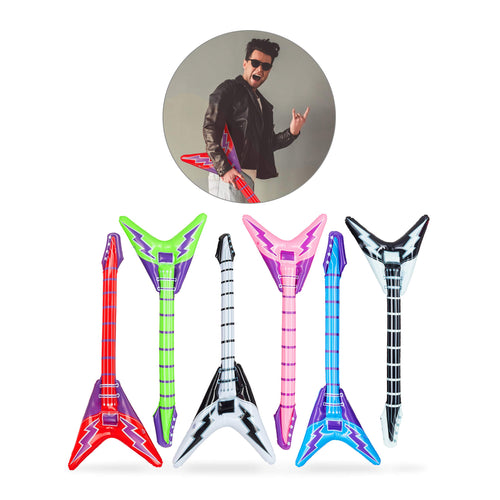 relaxdays- Chitarra Gonfiabile 95,00 x 38,00 x 9,00cm, Varicolori
