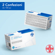Carica l&#39;immagine nel visualizzatore di Gallery, AIESI® Tamponi salviette disinfettanti a base di alcool isopropilico 70% dimensioni 65x30 mm confezionati singolarmente HOSPIPADS (Confezione da 200 pezzi)