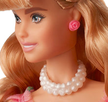 Carica l&#39;immagine nel visualizzatore di Gallery, Barbie Collector Birthday Wishes, Bambola Bionda con Abito a Fiori, Piedistallo e Certificato di Autenticità, FXC76