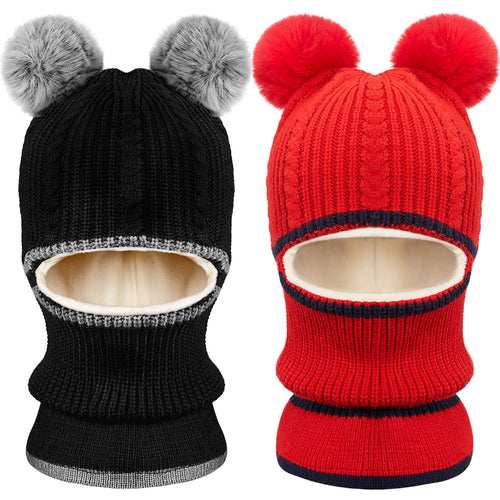 SATINIOR 2 Pezzi Sciarpa con Cappuccio per Bambini Cappello a Maglia...
