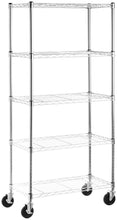Carica l&#39;immagine nel visualizzatore di Gallery, AmazonBasics - Scaffalatura a 5 ripiani, su rotelle, Cromo - Ilgrandebazar