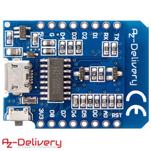 Carica l&#39;immagine nel visualizzatore di Gallery, AZDelivery 3 x D1 mini con NodeMCU ESP8266-12E, 100% compatibile 3x Mini - Ilgrandebazar