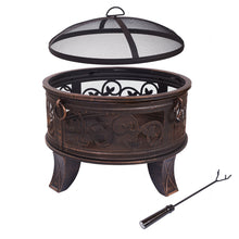 Carica l&#39;immagine nel visualizzatore di Gallery, Home&amp;Decorations FT-51219B Braciere e Griglia per Giardino, 66 cm, Ø 66 cm - Ilgrandebazar
