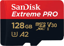 Carica l'immagine nel visualizzatore di Gallery, SanDisk Extreme Pro Scheda di Memoria microSDXC da 128 GB e Adattatore SD con App Performance A2 e Rescue Pro Deluxe, fino a 170/90 MB/sec, UHD 4K ready, Classe 10, UHS-I, U3, V30