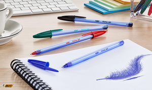BIC Cristal Soft, Penne Blu a Sfera, Fornitura per Cancelleria Scuola, Punta Media (1.2mm), Confezione 10 Unità