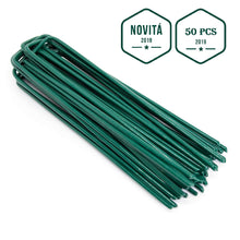 Carica l&#39;immagine nel visualizzatore di Gallery, 50 Picchetti Telo Pacciamatura Novità 2019 Zincati Con Trattamento XL, verde - Ilgrandebazar