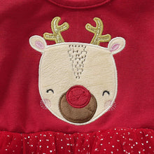 Carica l'immagine nel visualizzatore di Gallery, Borlai Neonate Natale Vestito dal Tutu Carino Maniche Lunghe Outfits Partito Vestito Rosso 1-4 Anni [Elk]