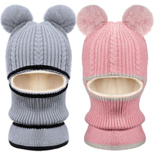 Carica l&#39;immagine nel visualizzatore di Gallery, SATINIOR 2 Pezzi Sciarpa con Cappuccio per Bambini Cappello a Maglia...