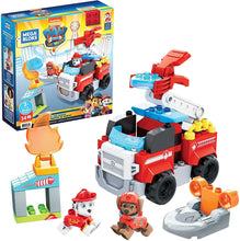 Carica l&#39;immagine nel visualizzatore di Gallery, Mega Bloks - PAW Patrol Camion dei Pompieri di Marshall con Lanciatore, Luci, Scaletta Mobile e Scafo di Salvataggio, 33 Mini Blocchi da Costruzione, Giocattolo per Bambini 3+Anni, GYJ01