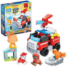 Carica l&#39;immagine nel visualizzatore di Gallery, Mega Bloks - PAW Patrol Camion dei Pompieri di Marshall con Lanciatore, Luci, Scaletta Mobile e Scafo di Salvataggio, 33 Mini Blocchi da Costruzione, Giocattolo per Bambini 3+Anni, GYJ01