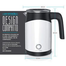 Carica l&#39;immagine nel visualizzatore di Gallery, Arendo - Bollitore elettrico da mezzo litro modello Single - 1/2 Lt, Bianco - Ilgrandebazar