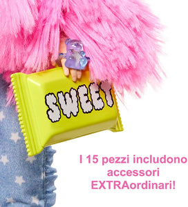 Barbie- Bambola Barbie Extra Bionda con Cucciolo, Vestiti alla Moda, Pelliccia Rosa e Accessori, Giocattolo per Bambini 3+ Anni, GRN28 Single