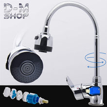 Carica l'immagine nel visualizzatore di Gallery, Rubinetto Miscelatore Cucina in Ottone Cromato Inodore, Rubinetto per Lavello da Cucina Rotabile a 360° Regolabile per Acqua Calda e Fredda, Resistente e Durevole, inclusi 2 Tubi in Omaggio
