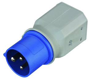 Electraline 80863 Adattatore Spina a 3 Poli Industriale CEE Presa Grigio - Ilgrandebazar