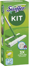 Carica l'immagine nel visualizzatore di Gallery, Swiffer Lavapavimenti Cattura Polvere Dry&amp;Wet, 1 Scopa, 8 Panni Asciutti, 3 Panni Umidi, Cattura e Intrappola Polvere e Peli, Rimuove Sporco e Batteri, per Tutti I Tipi di Pavimenti, Starter Kit 12 unità